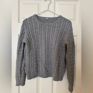 Muji Gray Cable Knit Sweater